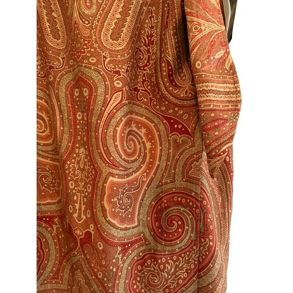 NWT Vintage Ralph Lauren Paisley Silk Wrap Skirt Size 10 - Picture 2 of 4